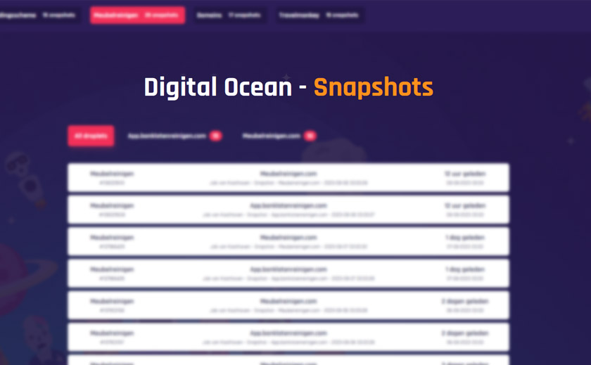 DigitalOcean Snapshot, een management tool voor het behereren van back-ups